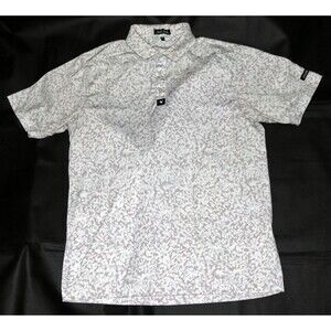 Bad Birdie Men's Short Sleeve Floral Golf Casual Stretch Polo Shirt Size Medium